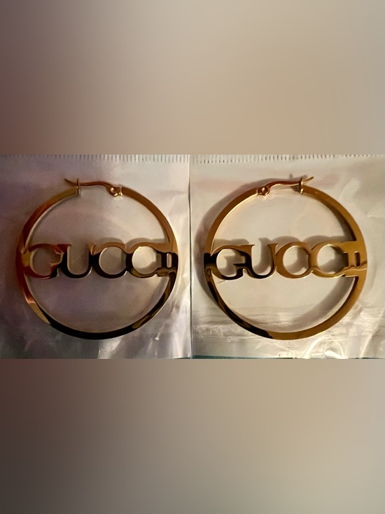 Fashion Jewelry Jewelry - Fashion Jewelry Gold Logo Hoop Earrings